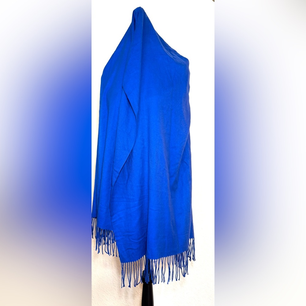Classic Wrap Shawl Scarf Pashmina Blue Soft - Picture 5 of 8
